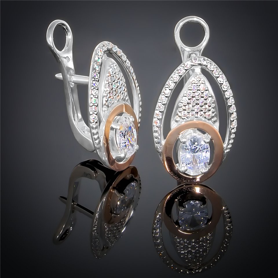 Сережки 368 цирконій білий Timofeev