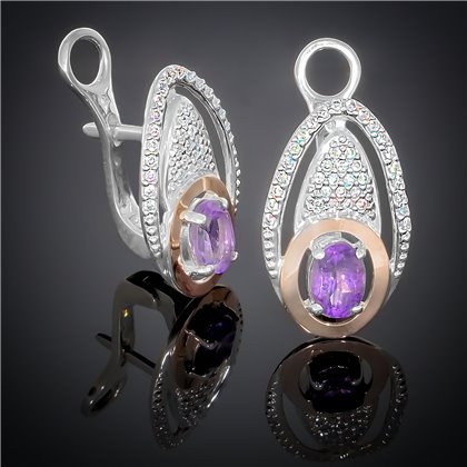 Сережки 368 аметист Timofeev