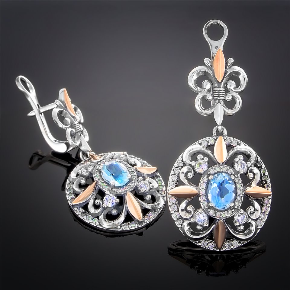 Сережки 366 альпініт блакитний Timofeev