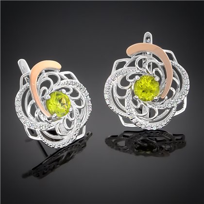 Сережки 349 хризоліт Timofeev