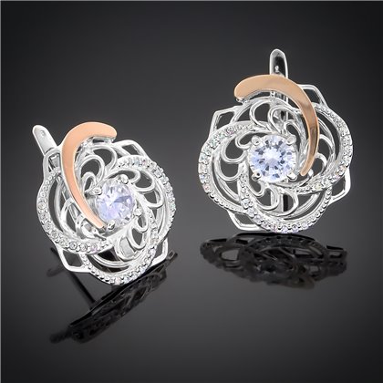 Сережки 349 цирконій білий Timofeev