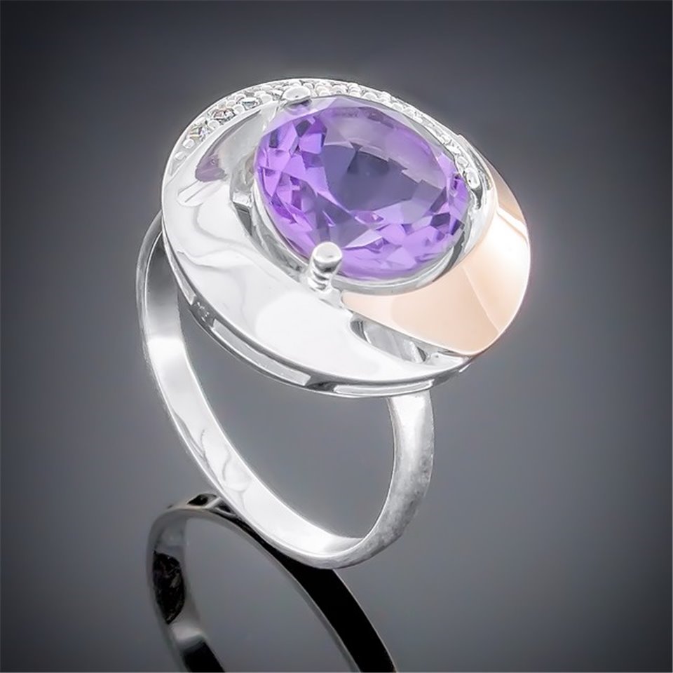 Перстень 189 аметист Rh Timofeev
