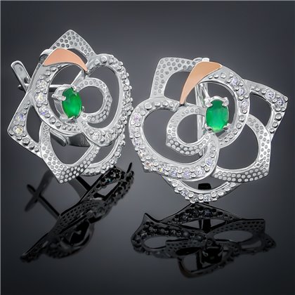 Сережки 336 альпініт зелений Rh Timofeev