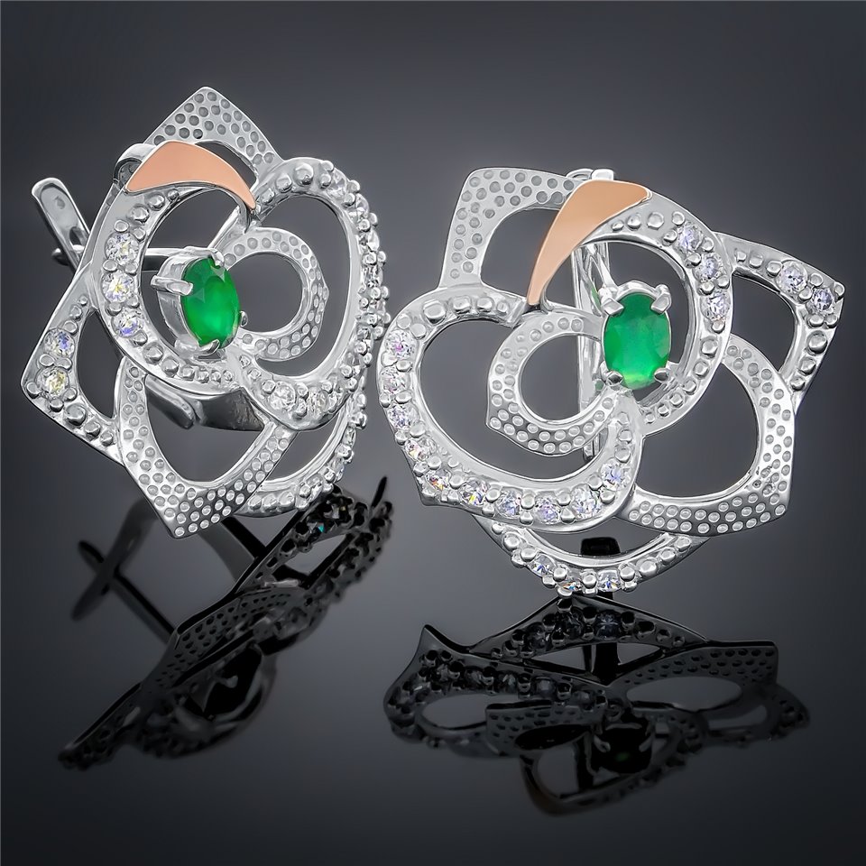 Сережки 336 альпініт зелений Rh Timofeev