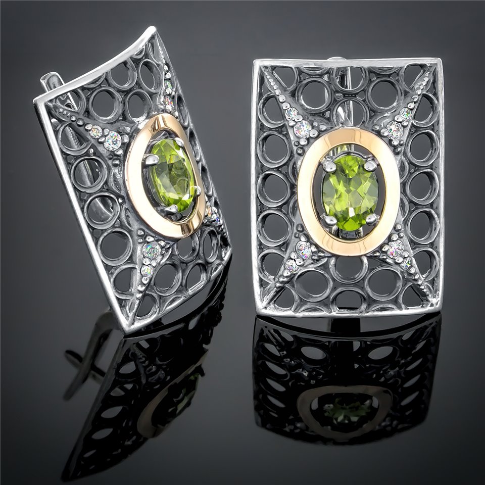 Сережки 328 альпініт зелений Rh Timofeev