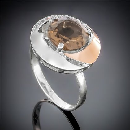 Перстень 189 раухтопаз Rh Timofeev