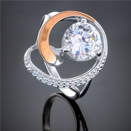 Перстень 192 цирконій білий Rh Timofeev