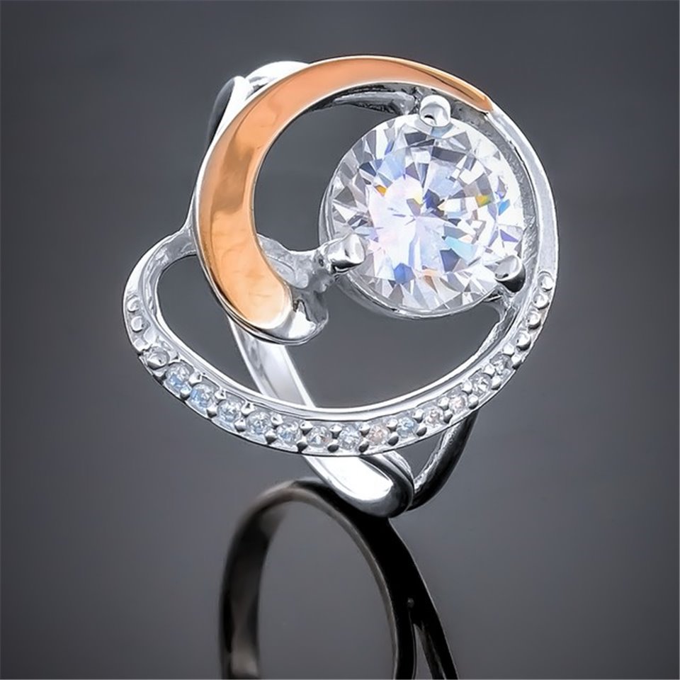 Перстень 192 цирконій білий Rh Timofeev