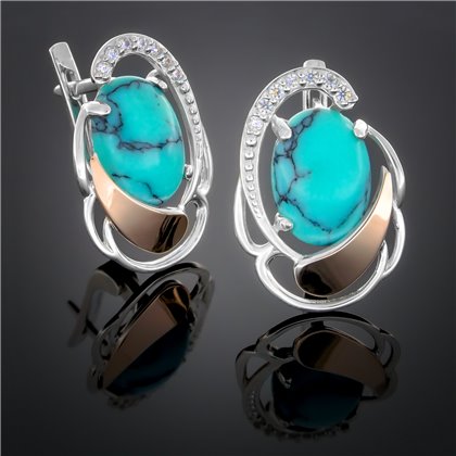 Сережки 314 бірюза Timofeev