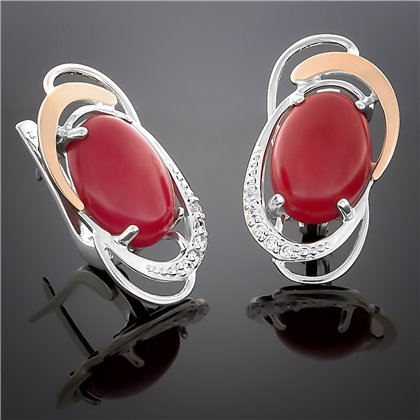 Сережки 313 яшма імітація Rh Timofeev