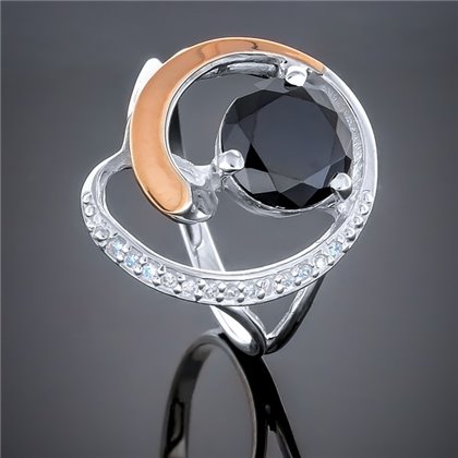 Перстень 192 цирконій чорний Rh Timofeev