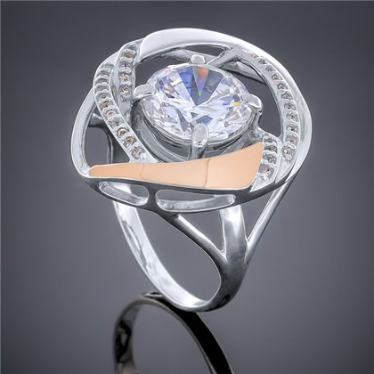 Перстень 194 цирконій білий Rh Timofeev