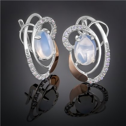 Сережки 308 улексит рожевий Rh Timofeev