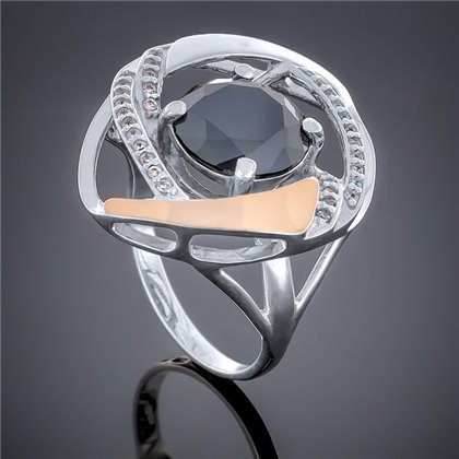 Перстень 194 цирконій чорний Rh Timofeev
