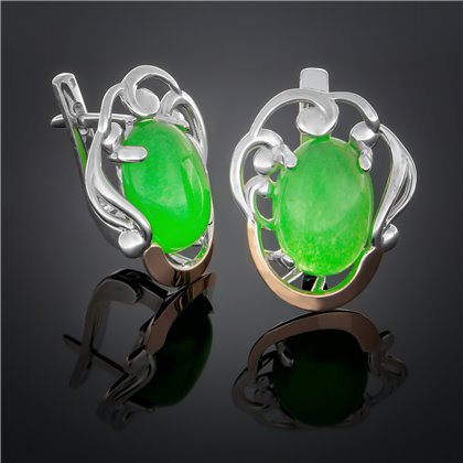 Сережки 306 улексит салатовий Rh Timofeev