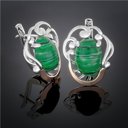 Сережки 306 улексит зелений Rh Timofeev