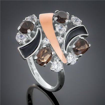 Перстень 195 раухтопаз Rh Timofeev