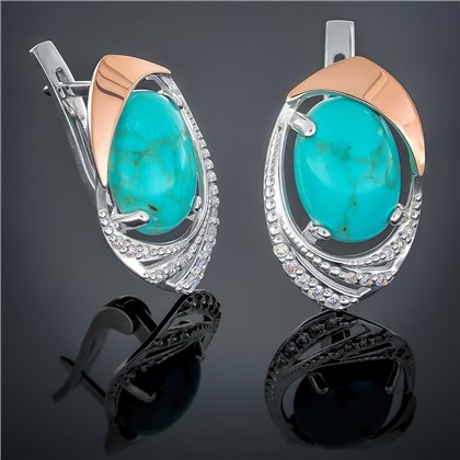 Сережки 305 опал імітація Rh Timofeev