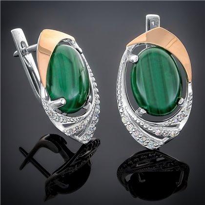 Сережки 305 агат зелений Timofeev