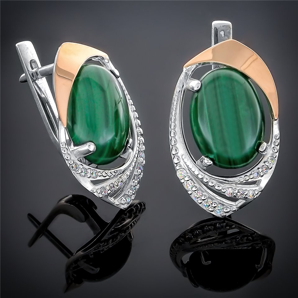 Сережки 305 агат зелений Timofeev