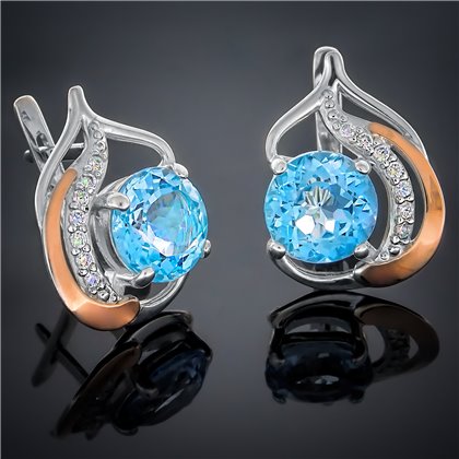 Сережки 301 кварц зелений Rh Timofeev 2