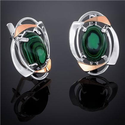 Сережки 242 малахіт Timofeev