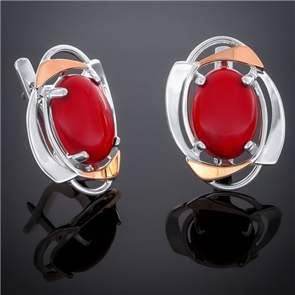 Сережки 242 корал Timofeev