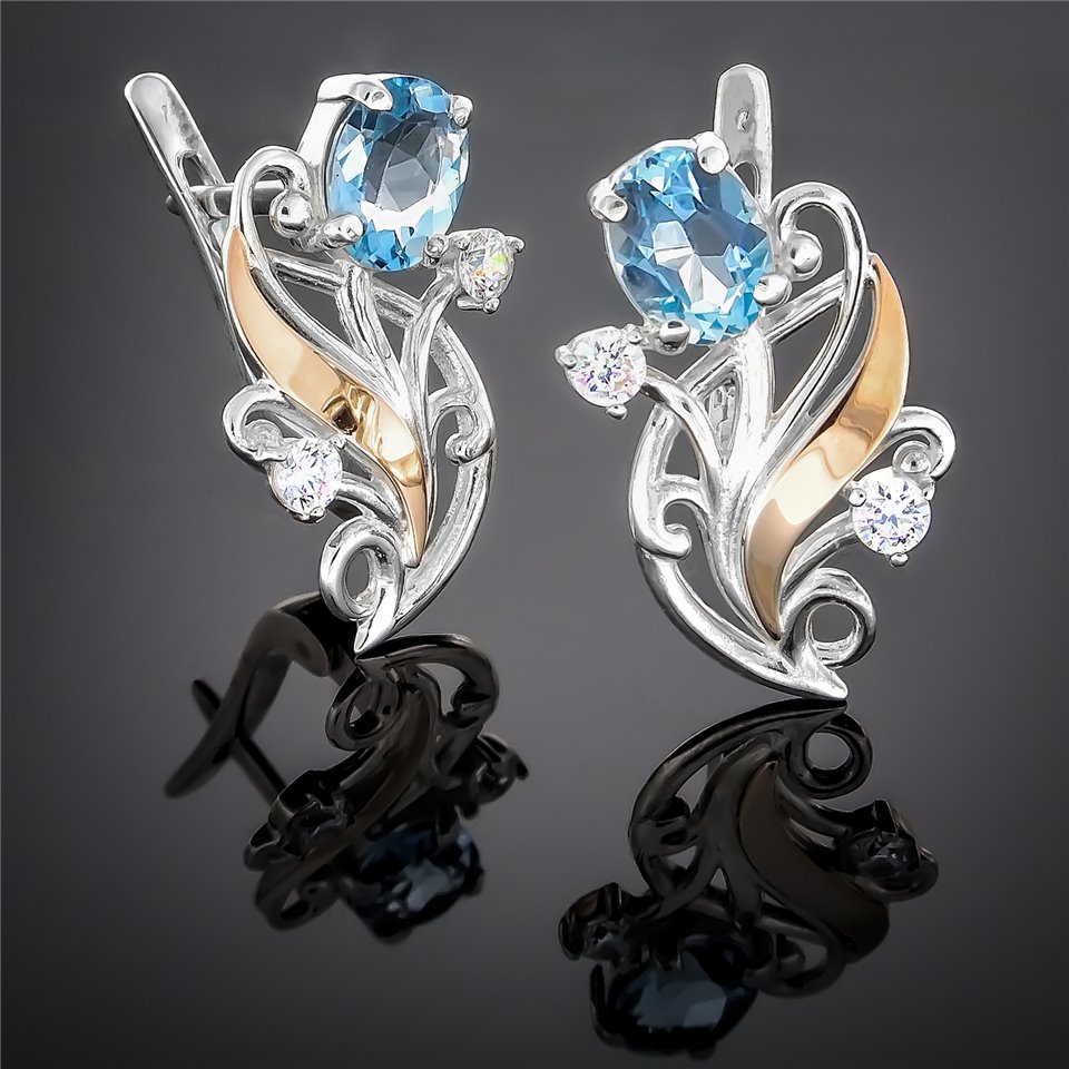 Сережки 296 цирконій білий Timofeev