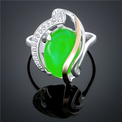 Перстень 198 агат зелений Rh Timofeev