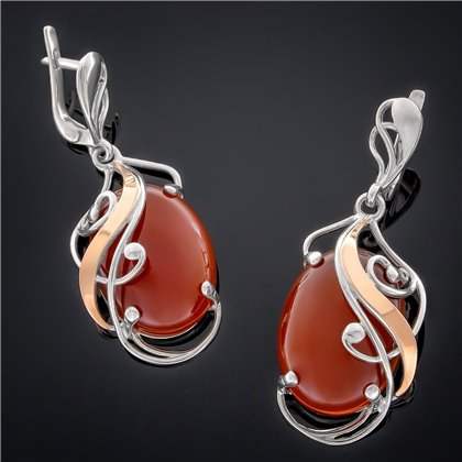 Сережки 295 улексит коричневий Rh Timofeev