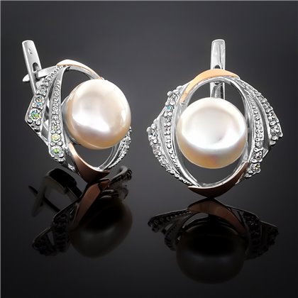 Сережки 293 перлина чорна Rh Timofeev