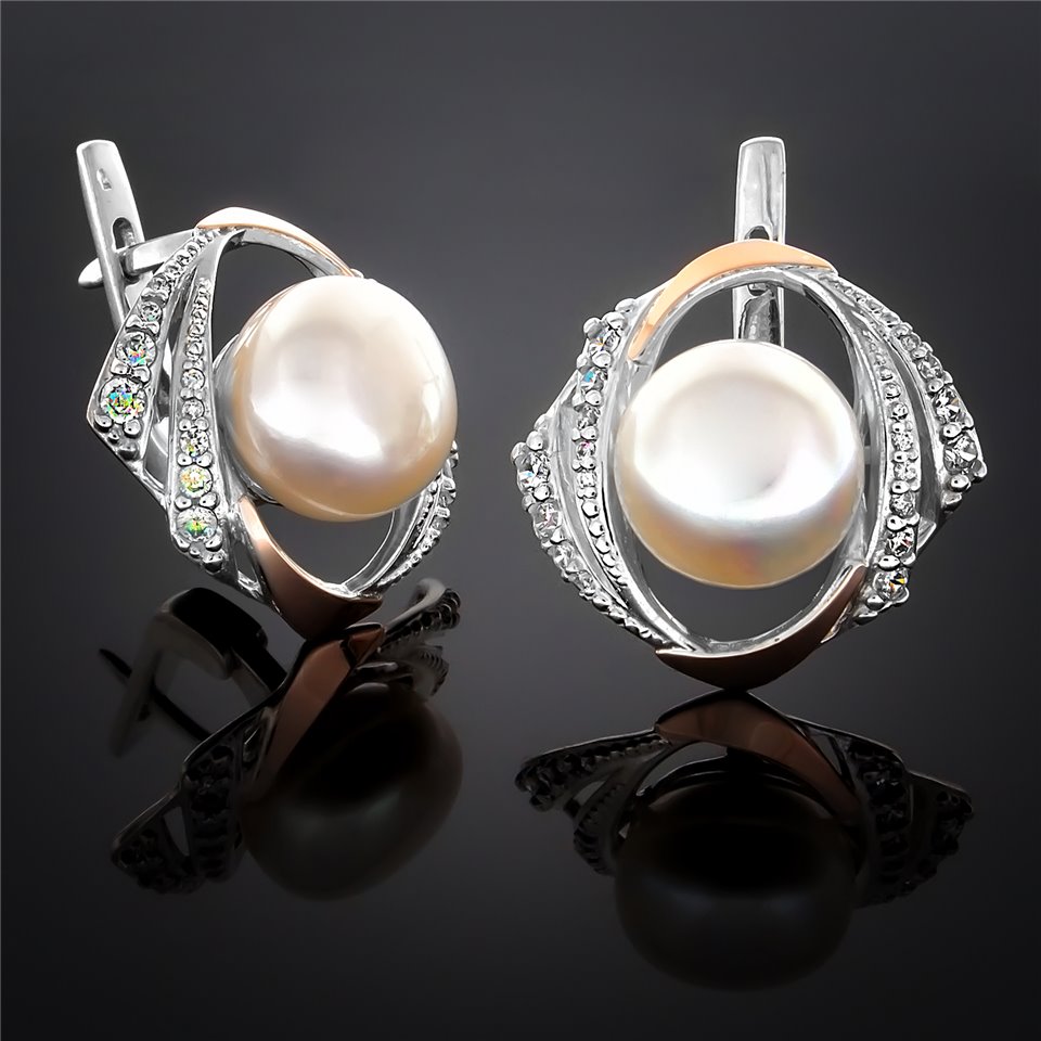 Сережки 293 перлина чорна Rh Timofeev