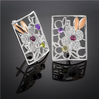 Сережки 284 цирконій білий Timofeev