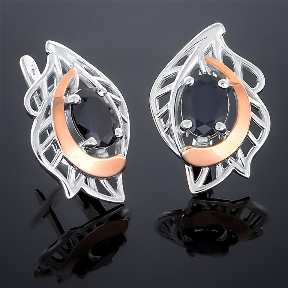 Сережки 281 цирконій чорний Timofeev