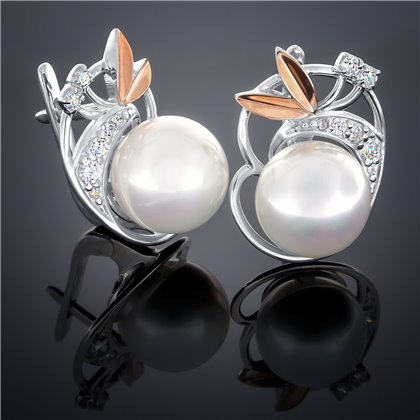 Сережки 278 перлина біла Rh Timofeev