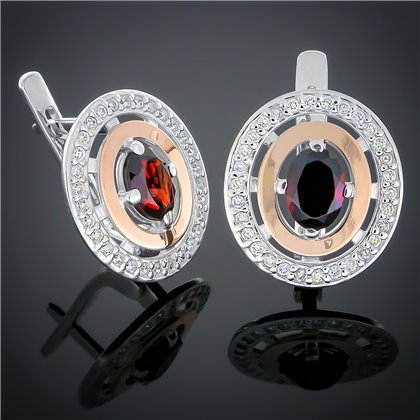 Сережки 272 цирконій чорний Rh Timofeev