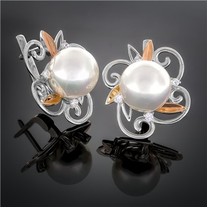 Сережки 270 перлина біла Rh Timofeev