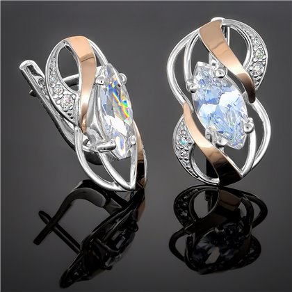 Сережки 267 цирконій чорний Rh Timofeev