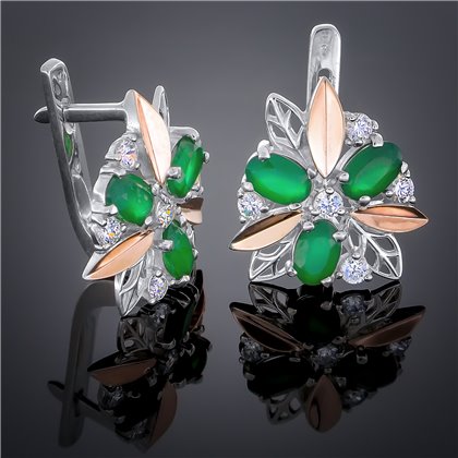 Сережки 262 хризоліт Rh Timofeev