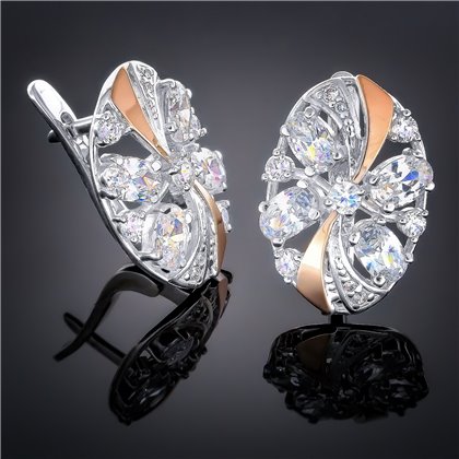 Сережки 249 цирконій білий Timofeev