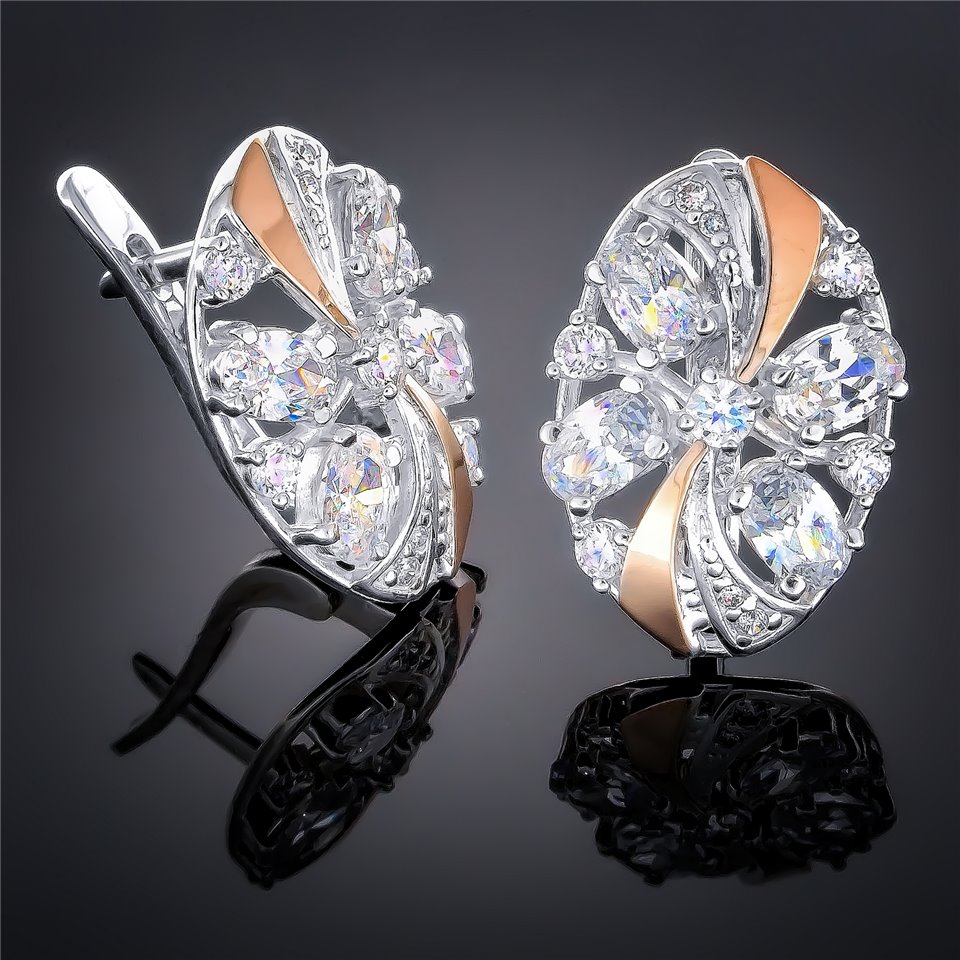 Сережки 249 цирконій білий Timofeev