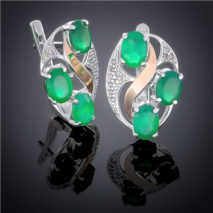 Сережки 246 альпініт зелений Rh Timofeev