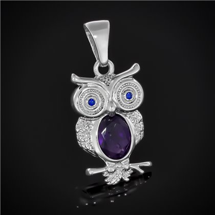 Підвіс 608 аметист/цирконій синій Rh Timofeev