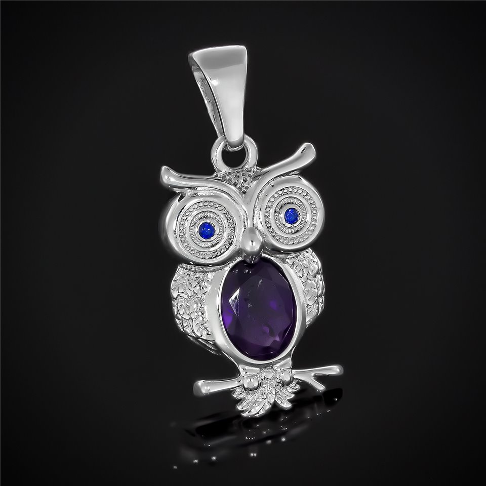 Підвіс 608 аметист/цирконій синій Rh Timofeev