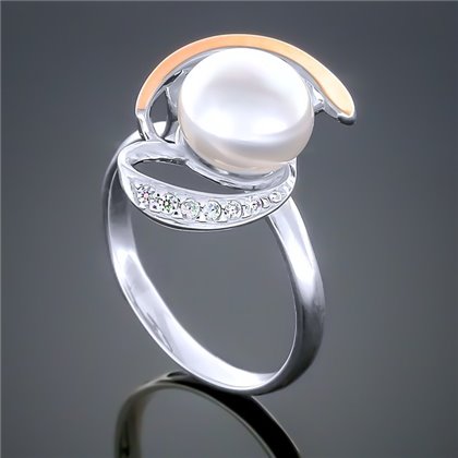 Перстень 208 перлина біла Rh Timofeev