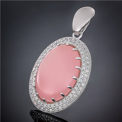 Підвіс 476 кварц рожевий імітація Rh Timofeev