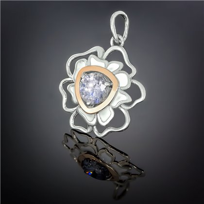 Підвіс 374 цирконій білий/емаль рожева Rh Timofeev 2