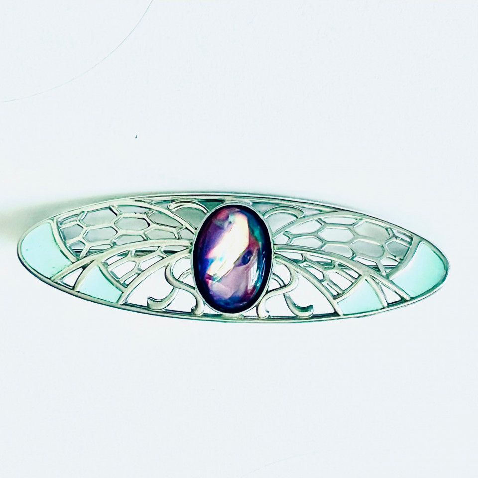 Брош 004 опал імітація синій Rh Timofeev