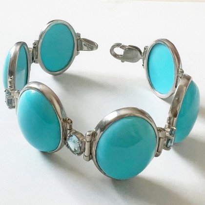 Браслет 100 бірюза топаз блакитний(6) Rh Timofeev