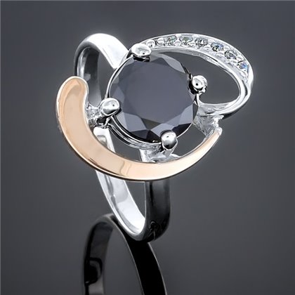 Перстень 234 цирконій чорний Rh Timofeev